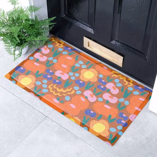 Artsy Mats Elizabeth Olwen Red Floral Indoor/Outdoor Doormat, W/D/H: 70 x 40 cm – 1