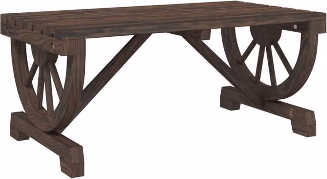 Berkfield Home Garden Coffee Table in Brown Solid Fir Wood, W/D/H: 90 x 50 x 40 cm – 1