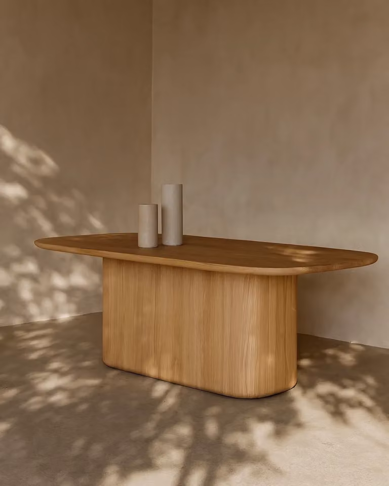 Berwick Dining Table by Tommy Franks in Ash Oak, Oval Shape, W/D/H: 210 x 120 x 75 cm