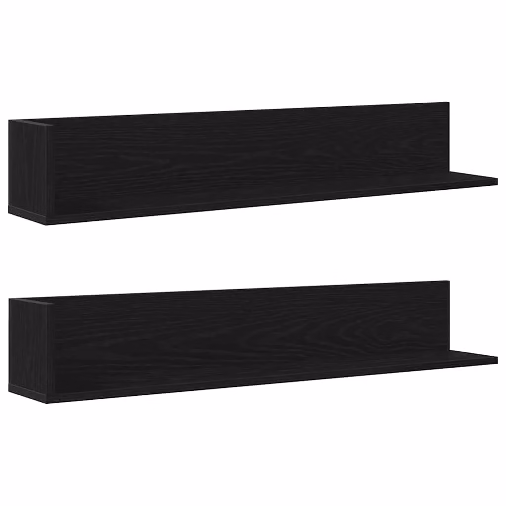 Berkfield Home Wall Mounted Shelves, 2 Pack, Black, W/D/H: 100 x 16.5 x 16.5 cm – 2