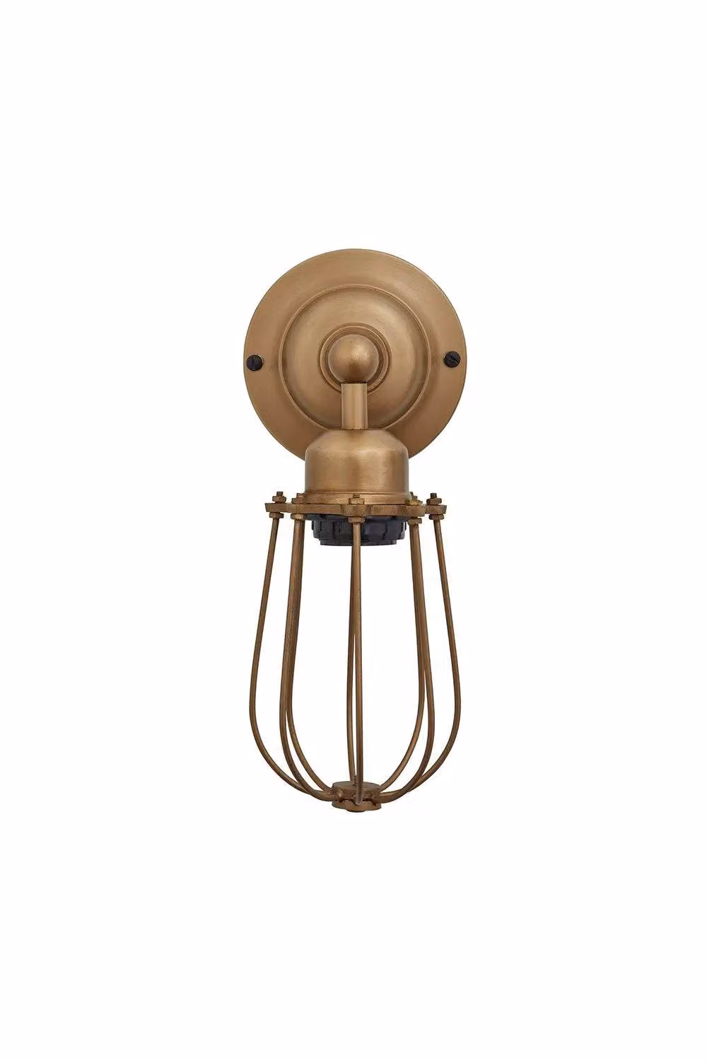 Industville Orlando Wire Cage Wall Light in Bronze and Brass – 2