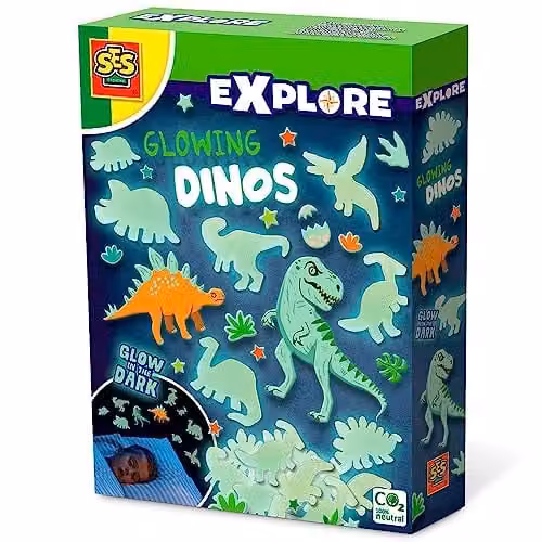 SES Creative 25127 Glowing Dinos Glow in the Dark Dinosaur Themed Bedroom Decoration – 1