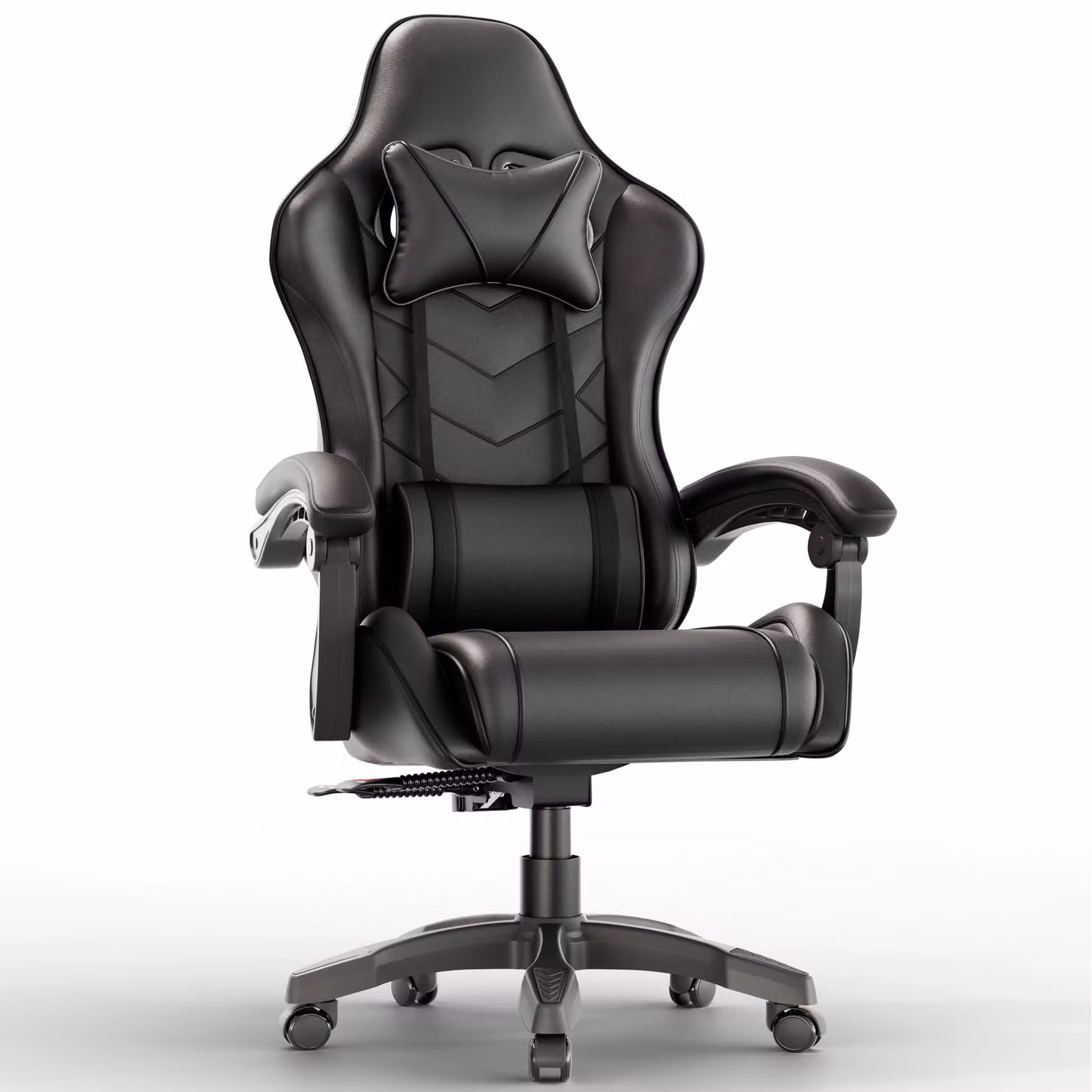 DHS Sporty PU Leather PC Gaming Chair with Headrest and Armrests in Black, Blue or Grey