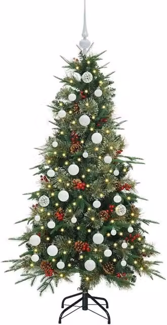 Berkfield Home Elegant Green Artificial Hinged Christmas Tree, Height: 150 cm