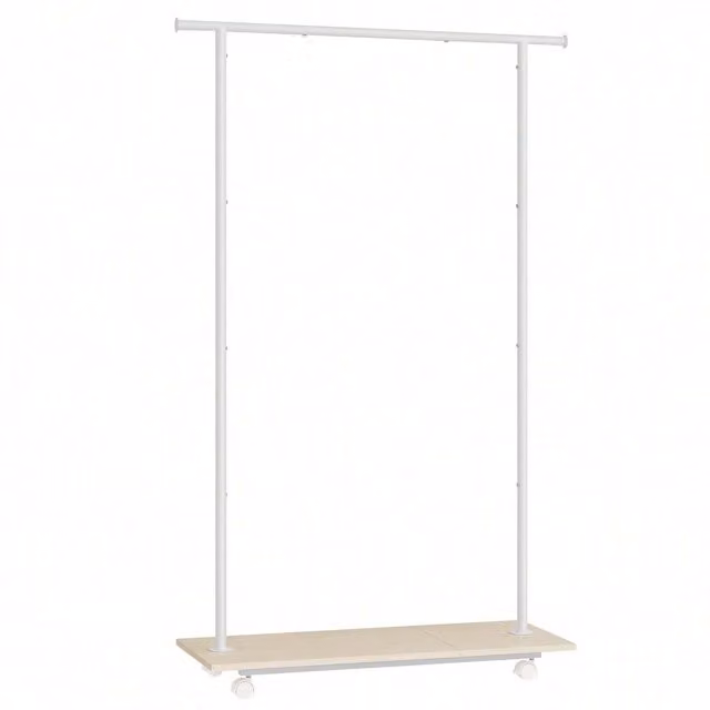 SONGMICS Portable Metal Clothes Rail in White