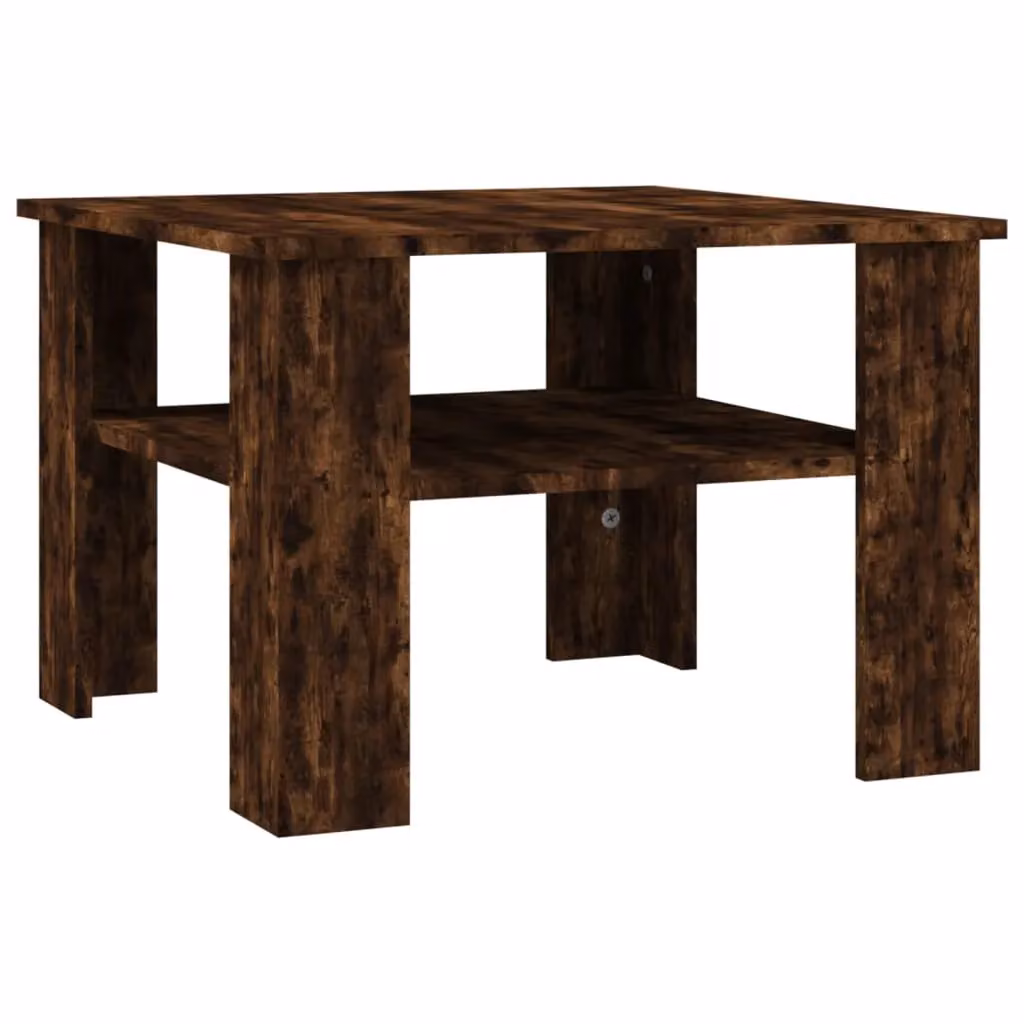 Berkfield Home Smoked Oak Coffee Table in Brown, W/D/H: 60 x 60 x 42 cm – 2