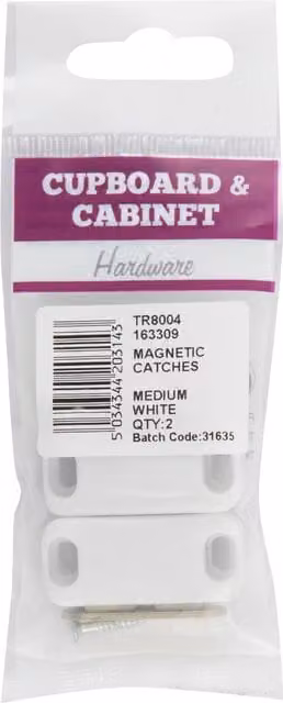 Hiatt White Magnetic Catches with Screw Fixings