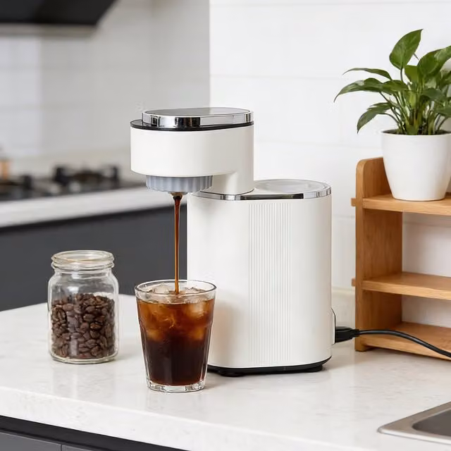 Livingandhome Mini Portable Espresso Coffee Machine with PID Control and Pre-infusion, White