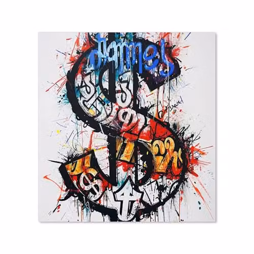 Grafitti Dollar Toughened 6mm Glass Kitchen Splashback, Multicolour, W: 70 cm, H: 75 cm – 2