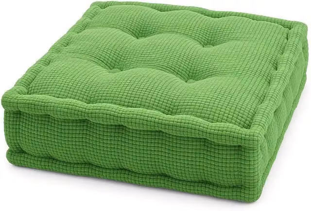 Homes-Linen Square Fleece Booster Seat Pad in Green, W/D: 45 x 45 cm