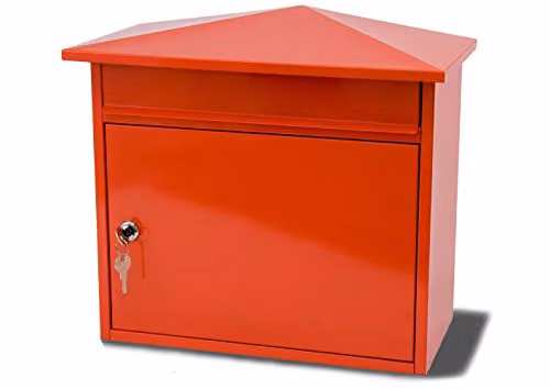 Burg-Wächter Mersey Large Red Galvanised Steel Wall Mounted Parcel Box