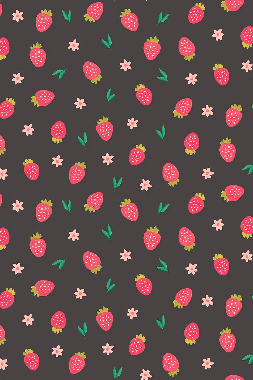 Hoopla Walls Strawberry Sprinkles Matt Wallpaper in Black, 10m Roll – 2