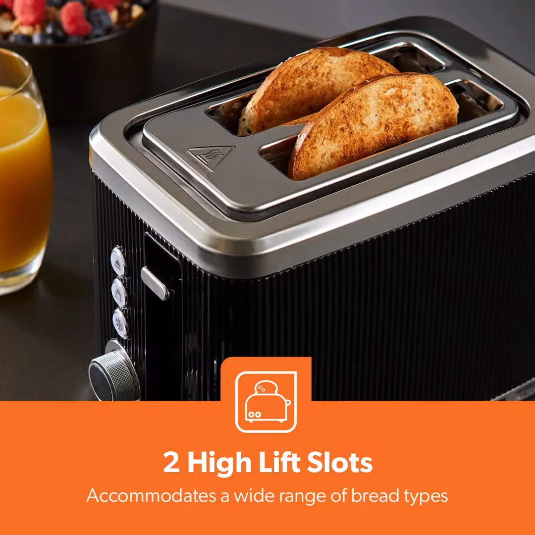 Geepas Arcus Collection 930W 2 Slice Toaster with 7 Browning Levels in Black – 3