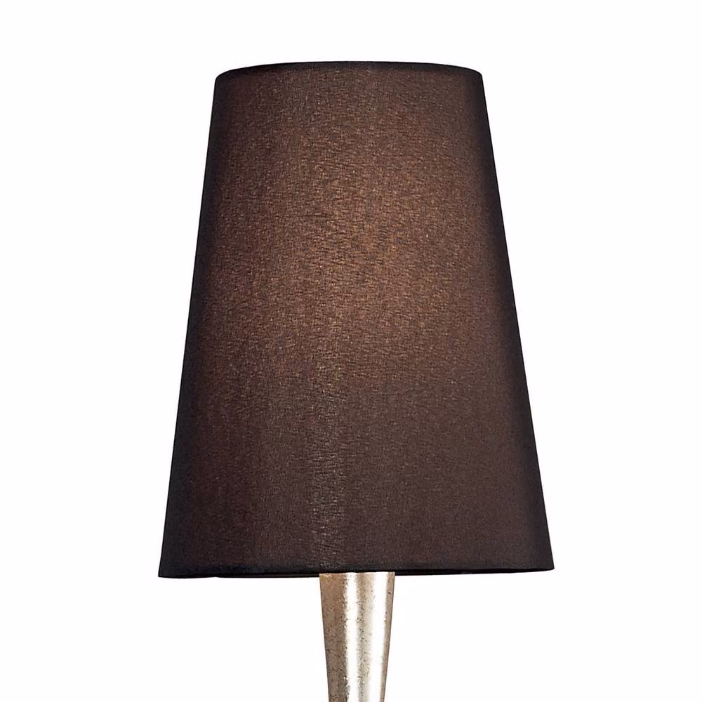 Netlighting Paola Wall Lamp with E14 Socket, Silver and Black Shade and Black Glass Droplets – 3