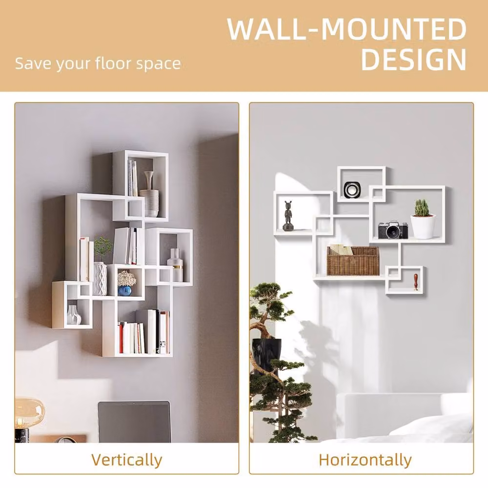 Wyld Haus Como White Interlocking Cube Wall Shelves – 3