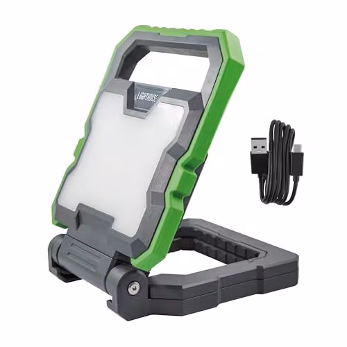 Lighthouse Rechargeable LED Work Light, 2000 Lumens, Green, IP44, with Magnetic Base and Adjustable Features – 3