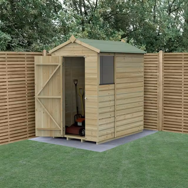 Beckwood Classic Apex Wood Garden Shed with Double Doors and Floor in Brown