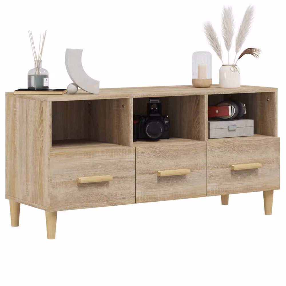 Berkfield Home Modern TV Cabinet in Sonoma Oak Brown, W/D/H: 102 x 36 x 50 cm – 3