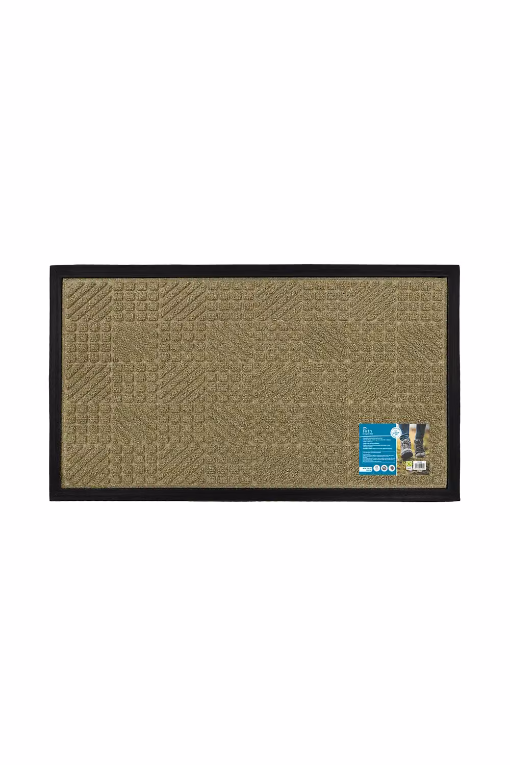 JVL Firth Tile Rubber Backed Doormat, Beige, W: 40 cm, D: 70 cm – 2