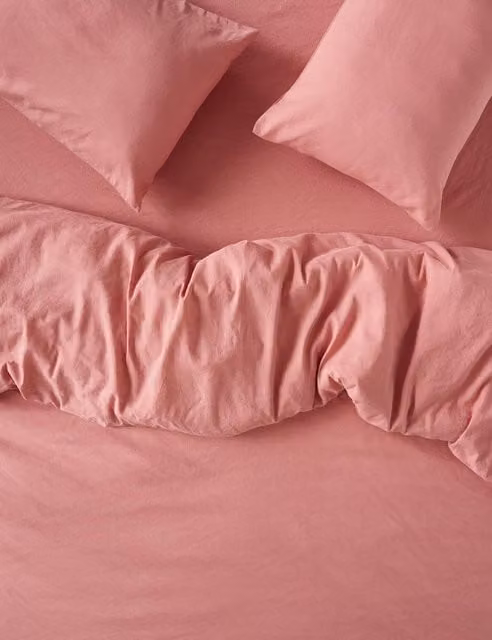 Piglet in Bed Pink Linen Rich Breathable Duvet Cover