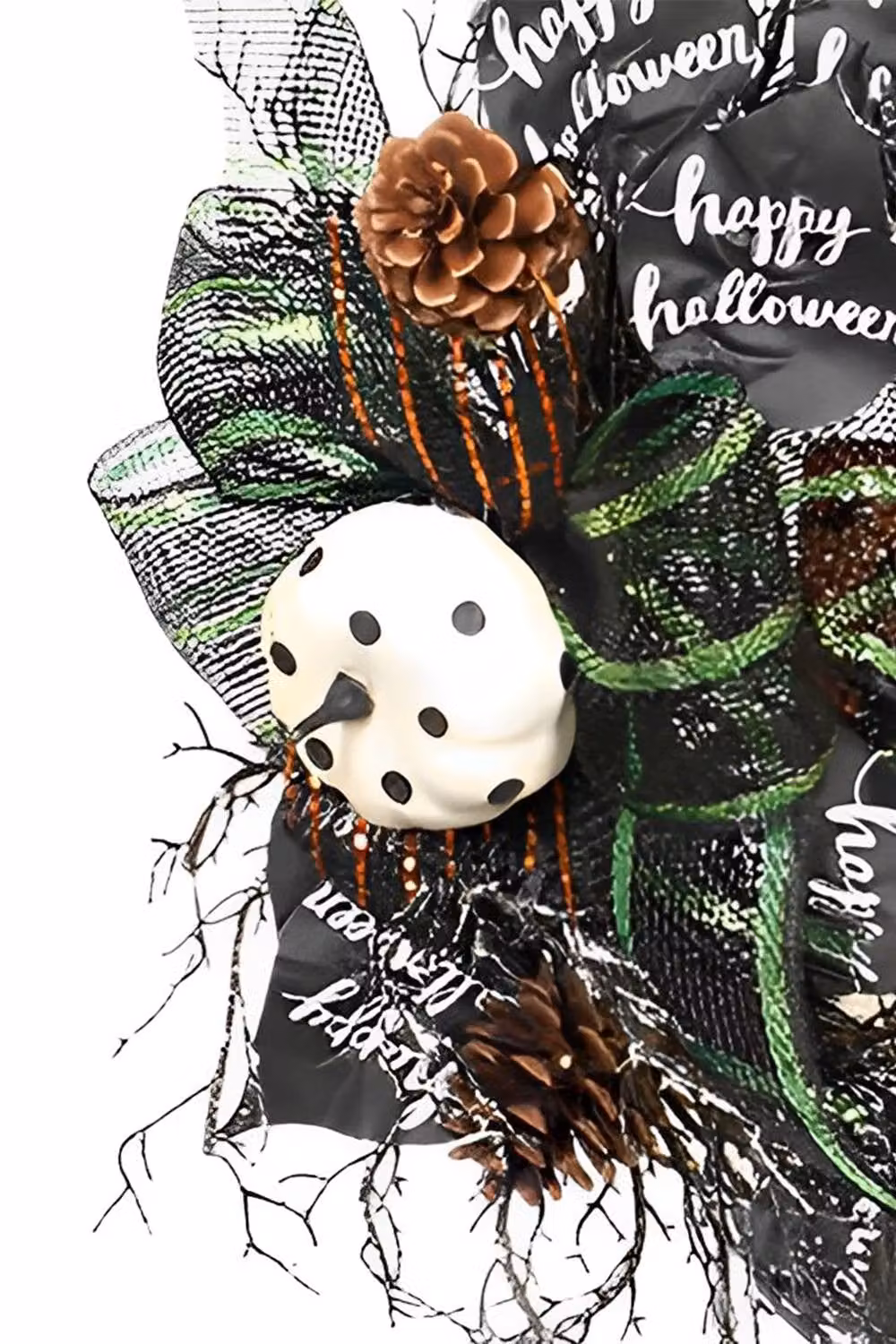 Garden Sanctuary Multicolour Halloween Hanging Wreath with Bows – 3