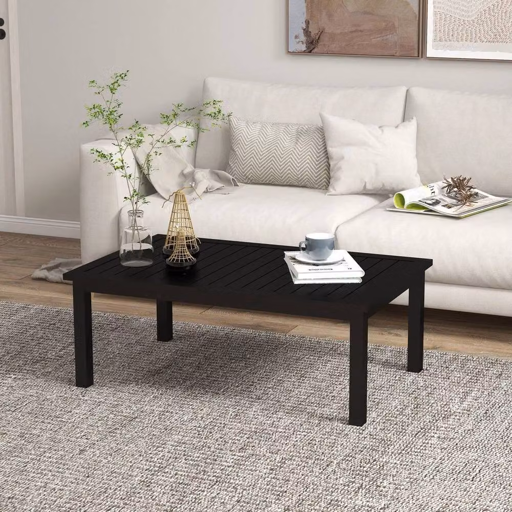 Kelvenix Aluminium Outdoor Coffee Table in Matt Black – 3