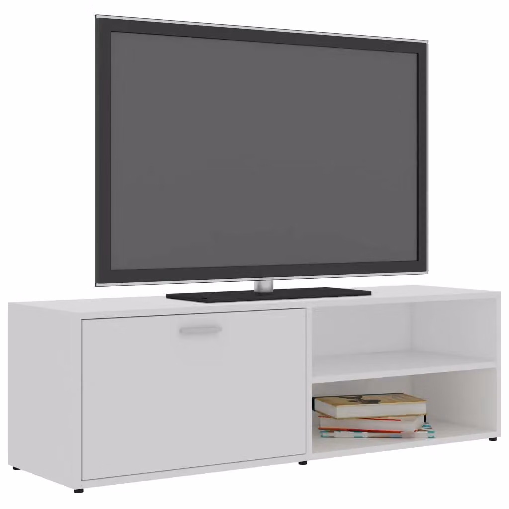 Berkfield Home Modern White TV Cabinet in Engineered Wood, W/D/H: 120 x 34 x 37 cm – 3