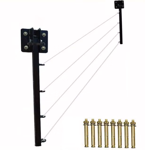Ventryn Sturdy Metal Clothesline in Black