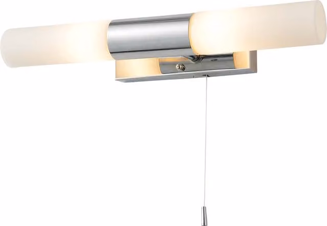Litecraft Elena Bathroom Wall Light in Chrome and Grey Glass