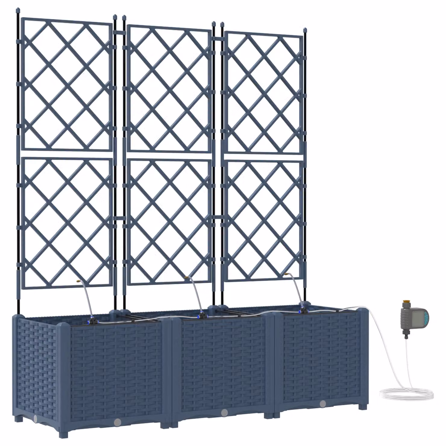Berkfield Home Garden Planter Set with Water Irrigation System, 3 Pieces, Grey – 2