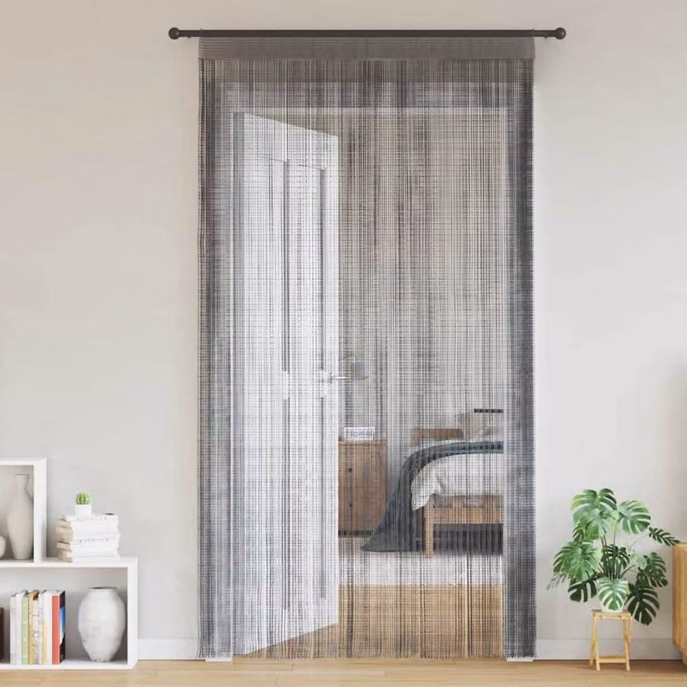 Berkfield Home String Curtains, 2 Pack, Anthracite Grey, W: 140 cm, H: 250 cm – 1