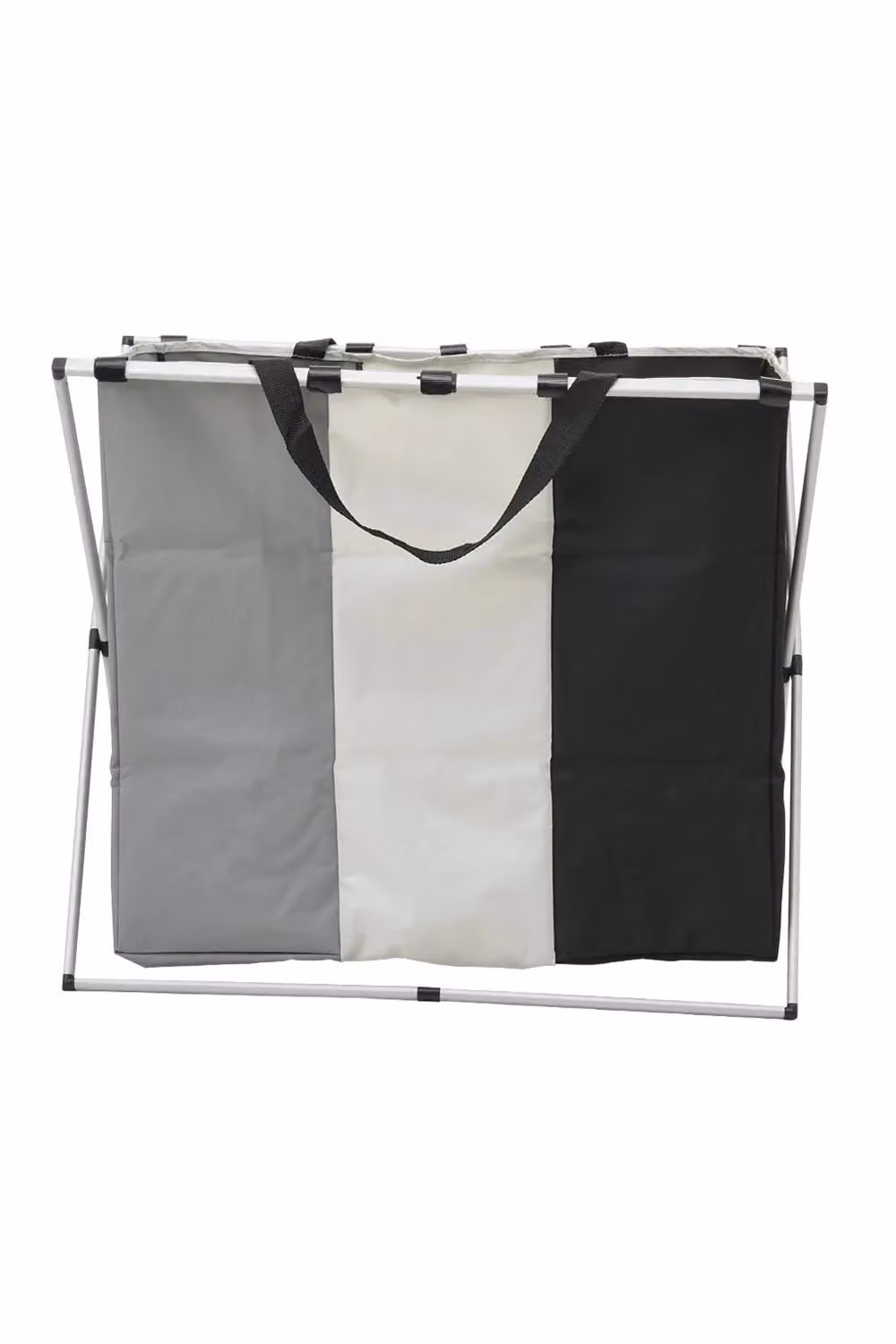 Living and Home Multicolour 3 Compartment Foldable Laundry Basket with Handles – 3
