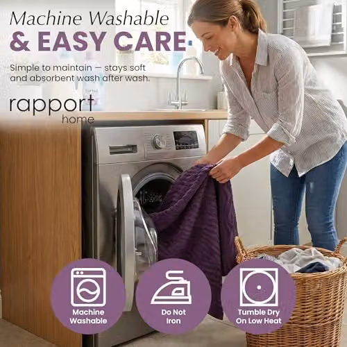 Rapport Home Safari 2 Pack Damson Bath Sheets, 500GSM 100% Cotton, W: 90 cm, H: 140 cm – 8