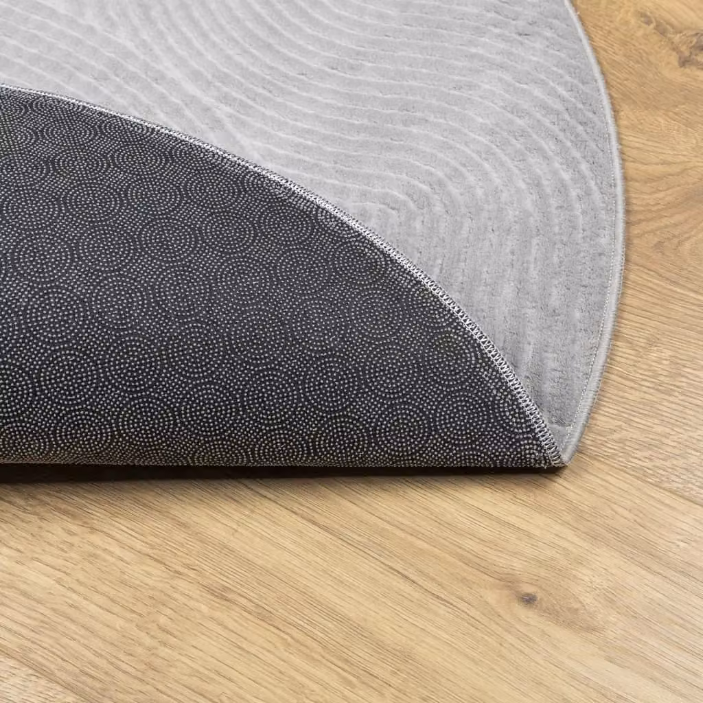 Berkfield Home IZA Round Short Pile Scandinavian Style Grey Rug, Diameter: 80 cm – 2