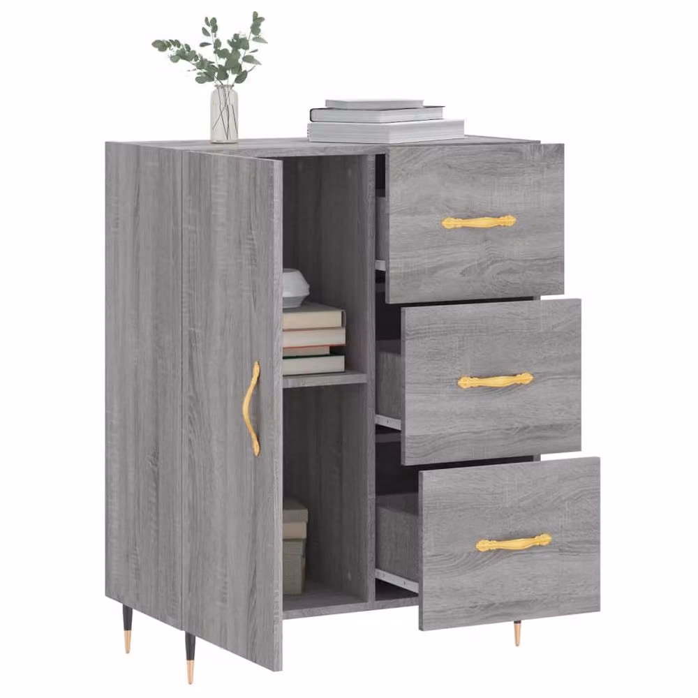 Berkfield Home Grey Sonoma Sideboard in Engineered Wood W/D/H: 69.5 x 34 x 90 cm – 2