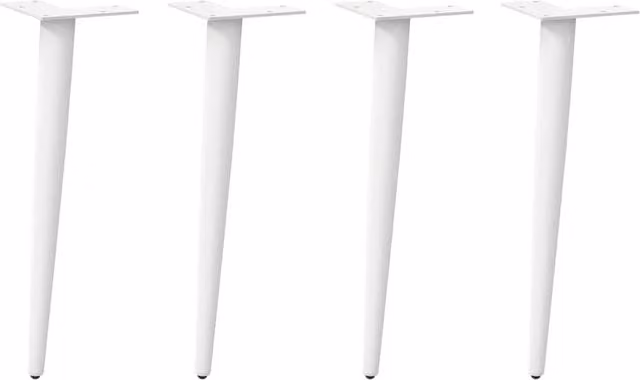 Berkfield Home Conical Steel Coffee Table Legs, White, 4 pcs, Height: 42.5 cm