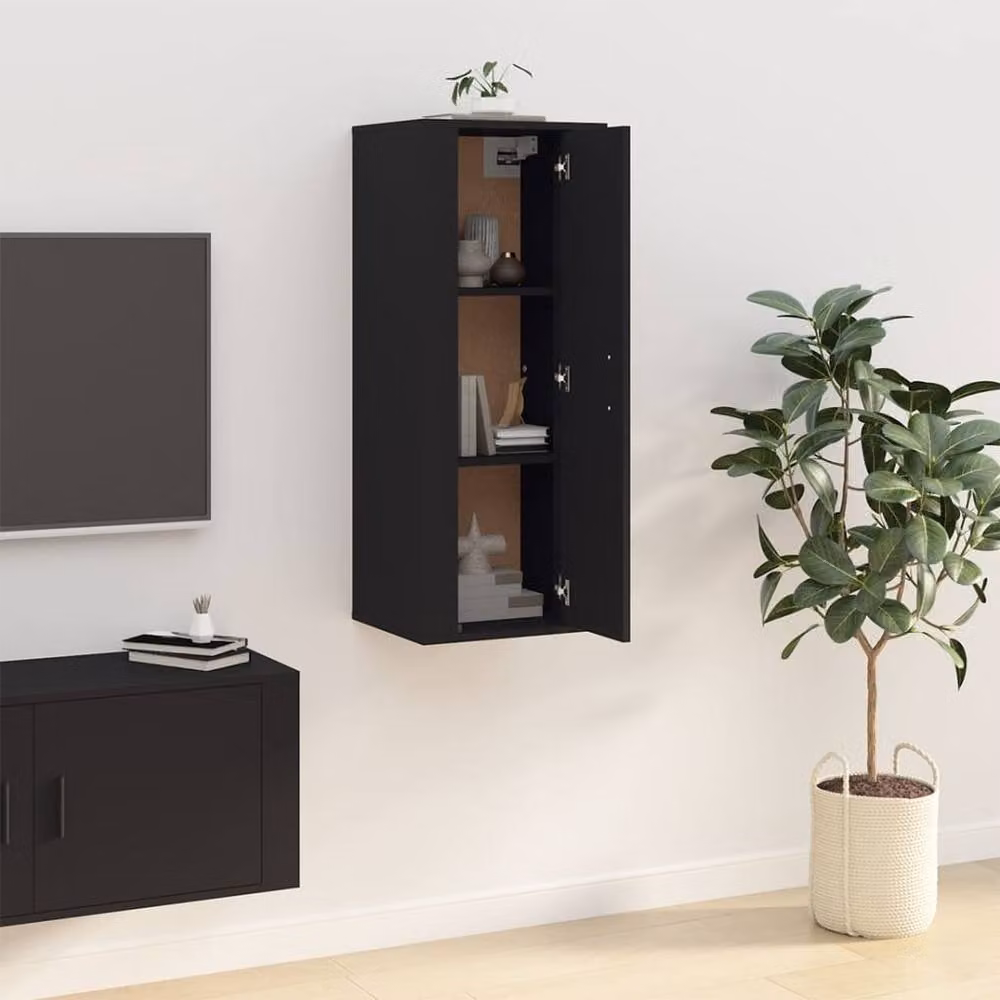 Berkfield Home Wall Mounted TV Cabinet in Black, W/D/H: 100 x 34 x 40 cm – 4