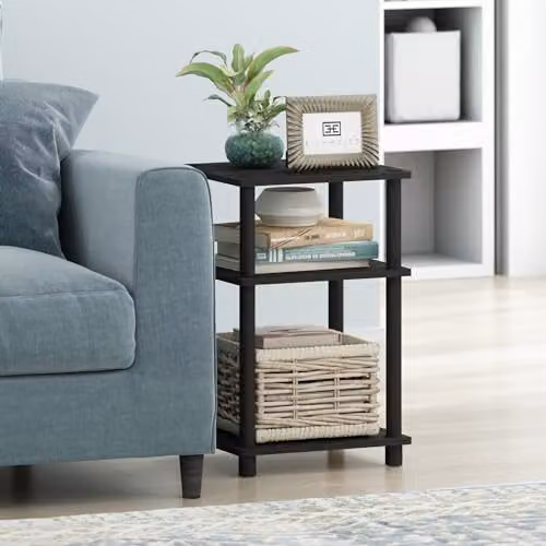 Furinno JUST 3-Tier Side Table with Open Shelves in Americano Brown – 4