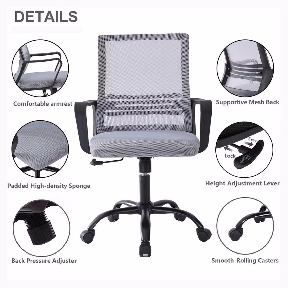 MCC Direct AeroFlex Ergonomic Mesh Swivel Office Chair in Grey – 6