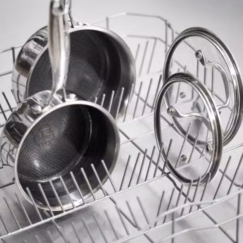 Tower Geo-Clad 5 Piece Hybrid Ceramic Cookware Set in Silver – 6