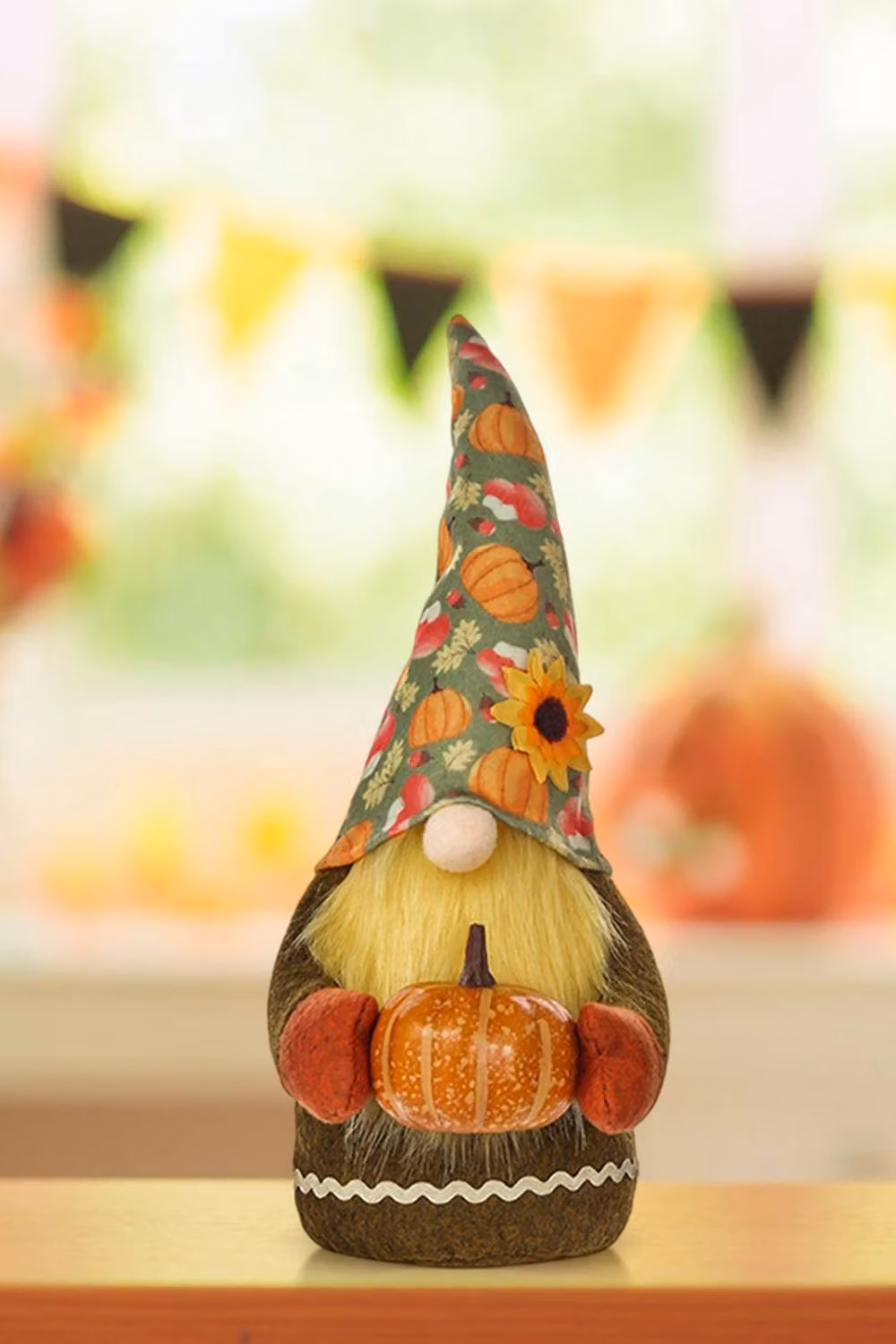 H&O Direct Autumn Harvest Scandinavian Gnome Decoration, Multicolour Tabletop Textile Ornament – 2