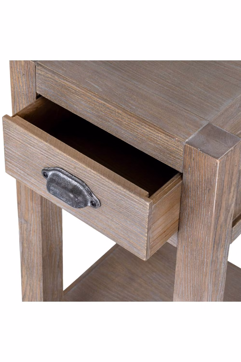 KDMD Haldon Collection Large 1 Drawer Lamp Table in Natural Wood Brown – 3