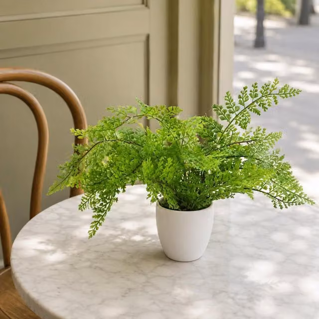 Leaf Design Potted Royal Fern Artificial Plant in Green, H 40 cm x W 40 cm x D 30 cm – 3