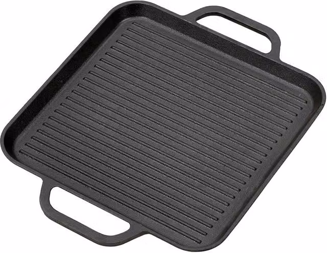 Garden Sanctuary Uncoated Cast Iron Griddle Pan in Black – 1