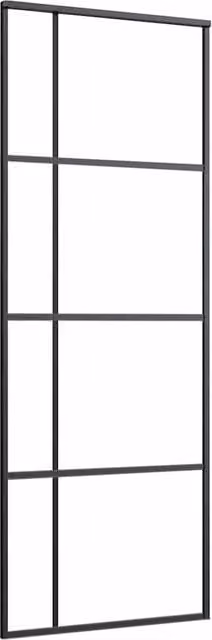 Berkfield Home Sliding Door in Black Aluminium with Frosted ESG Glass, W: 76 cm, H: 205 cm – 1