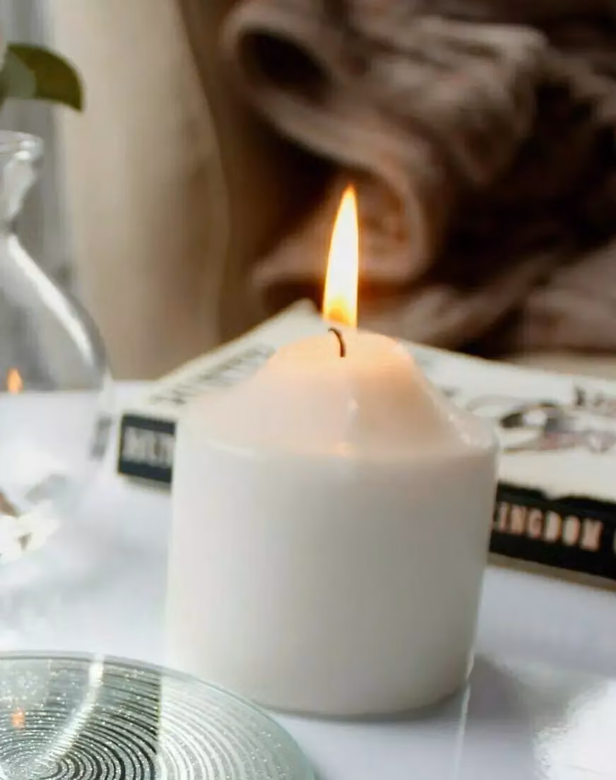 Marco Paul Unscented White Pillar Candle, 8 cm Diameter – 3