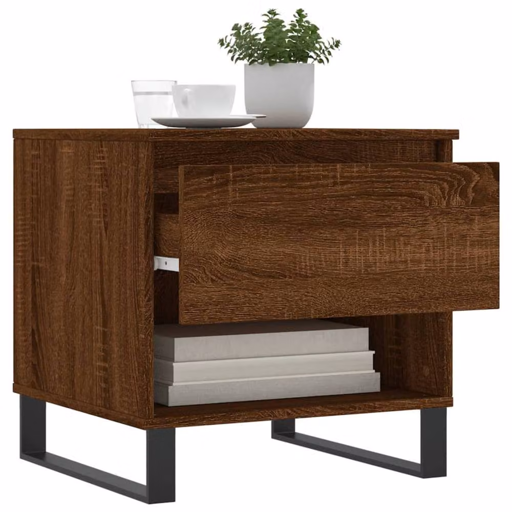 Berkfield Home Modern Coffee Tables, 2 Piece Set, Brown Oak, W/D/H: 50 x 46 x 50 cm – 3