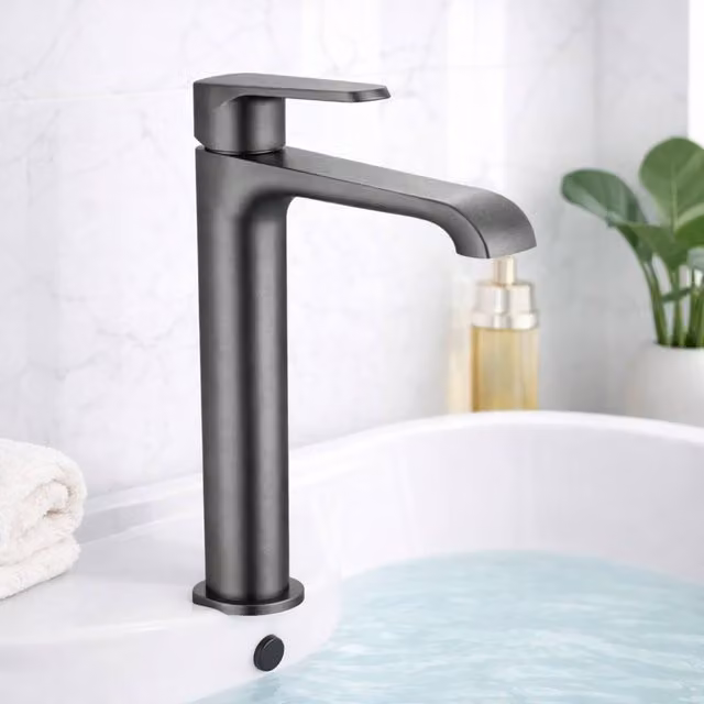 Bathroom Kingdom Montana Gunmetal Grey High Rise Basin Mixer Tap