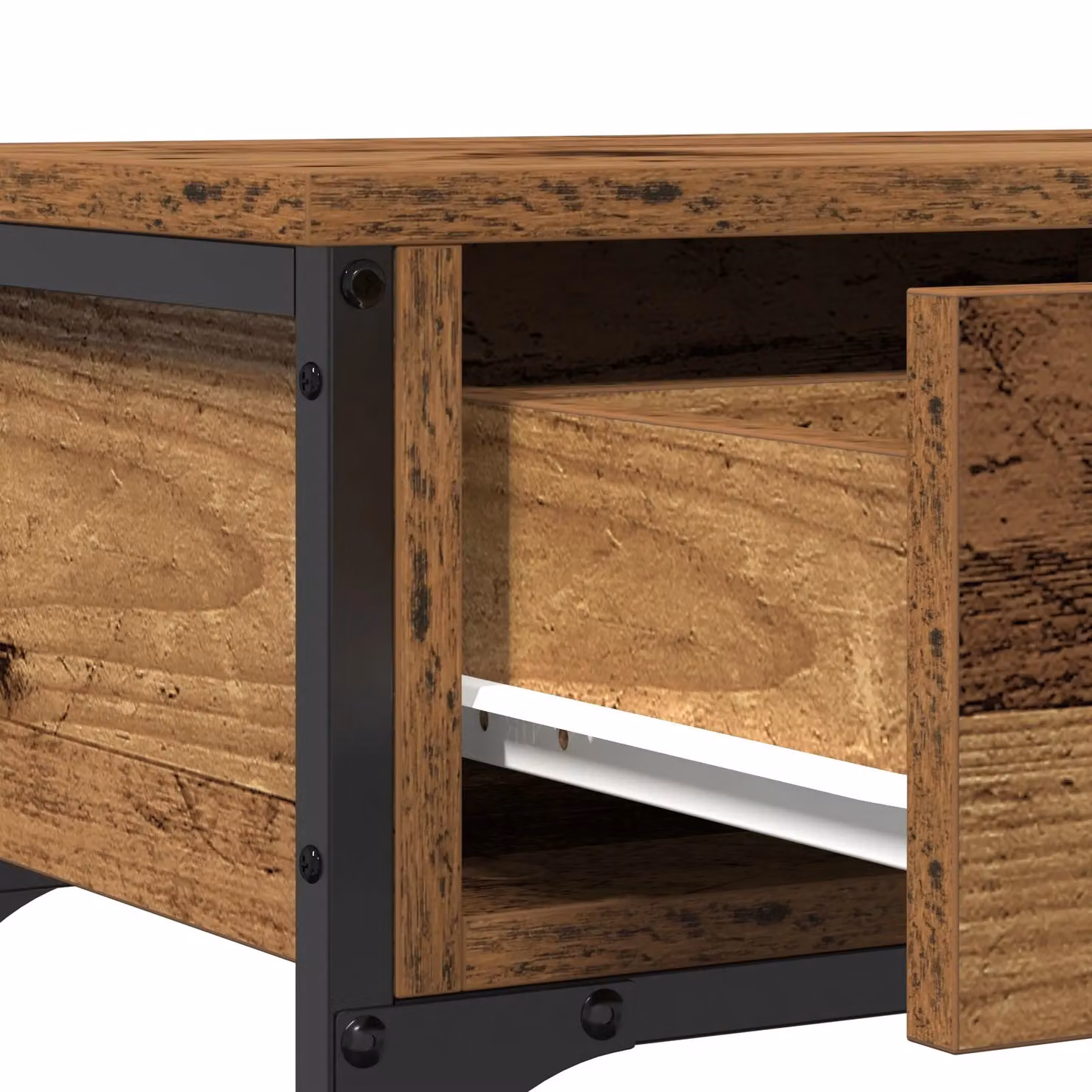 Berkfield Home Industrial Console Table in Brown, W/D/H: 100 x 25 x 75 cm – 4