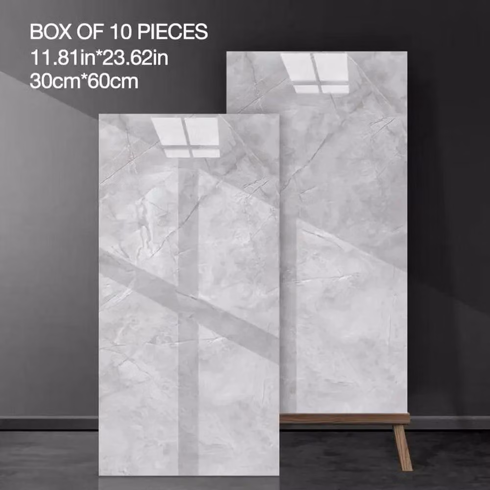 PAWNORA 10-Piece Grey Marble PVC Self-Adhesive Vinyl Wall Cladding Rolls for Kitchen and Bathroom – 2